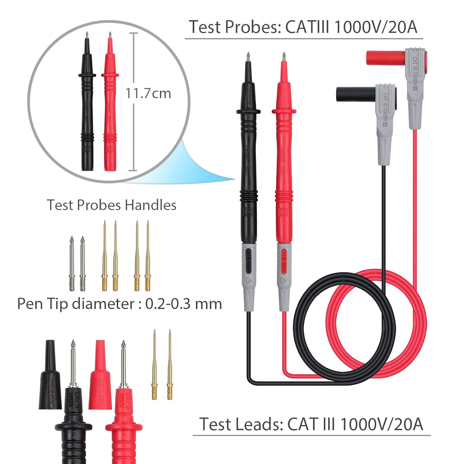 Proster 24pcs Multimeter Test Lead Kit Electrical Multitester Leads