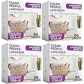 The Clean People Laundry Detergent Sheets - Laundry Soap - Ultra Concentrated, Recyclable Packaging, Stain Fighting - Lavender, 384 Pack
