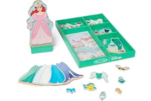 Melissa & Doug Disney Princess Ariel Magnetic Dress-Up Wooden Doll Pretend Play Set (30+ Pieces)