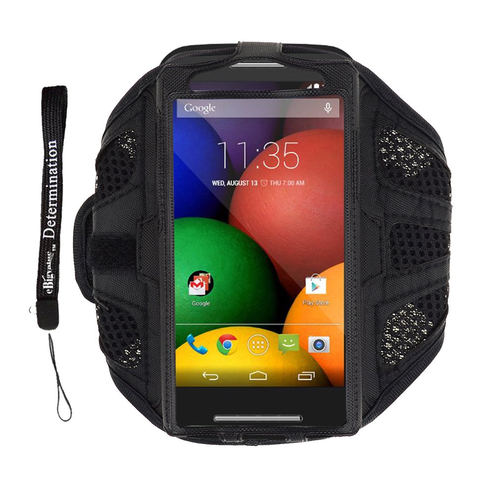 eBigValue Black Polyester Mesh Fabric Sport Armband For HTC ONE V X S 8X 8S / Samsung Galaxy S4 / S3 Determination Hand strap