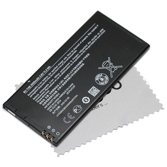 Akku für Microsoft Original BV-T4B LiIon für Microsoft Lumia 640 XL, Lumia 640 XL DS mit mungoo Displayputztuch