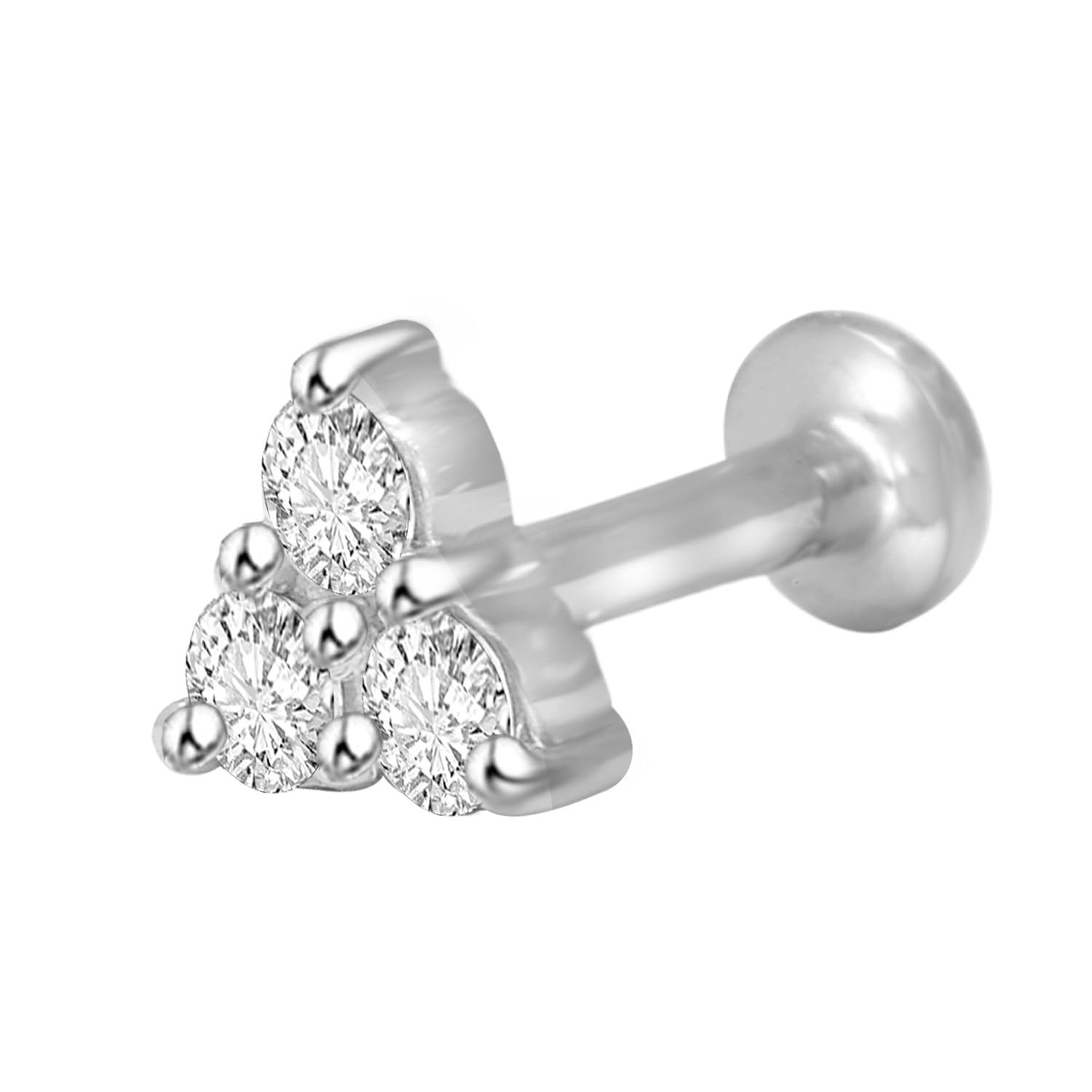 Buy Vijisan Nose Pin Ring Collection 0.14 Ct.925 Pure Silver 3Stone