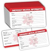 PARTH IMPEX Emergency Medical Information ID Card (Pack of 25) 3.5" x 2" Round Corner 700 GSM Thick Card Stock