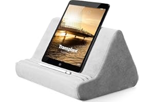 BZVV Soft Tablet Stand Pillow with Pocket,Tablet Cushion Stand,Adjustable 3 Viewing Angle,Lazy Holder Stand for Bed Sofa,Compatible with iPads Tablets eReaders Smartphones Books Magazines (Light Grey)…