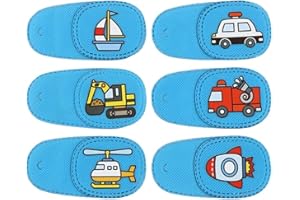 6pcs Eye Patches for Kids Glasses, Soft Transportation Eye Patch Medical Occlusion Eye Patch Cover Reusable Over Lens Eyepatc