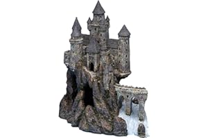 Penn-Plax Age-of-Magic Wizard’s Castle Aquarium Decoration – Safe for Freshwater and Saltwater Fish Tanks – Extra Large – Part A