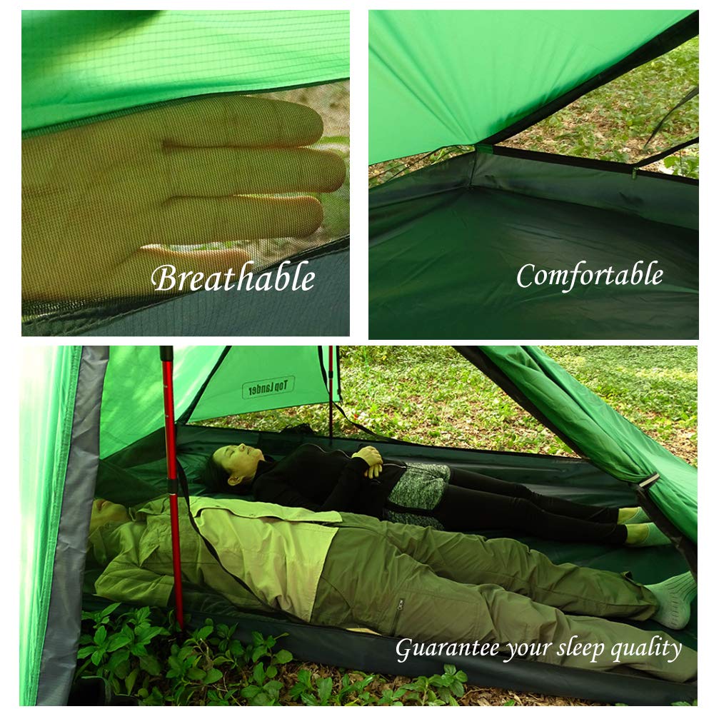 poleless backpacking tent