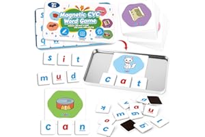 Kasfalci CVC Word Games,Magnetic Letters & Flash Cards,Phonics Games,Alphabet Learning Toys, Refrigerator Fridge ABC Magnets for Kids,Speech Therapy Toys for Toddler,Spelling for Preschool Classroom