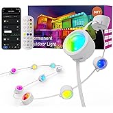 Fitop Permanent Outdoor Lights, 50FT RGB Smart Eaves Light for House, IP68 Waterproof LED Strip Light, Extendable Outdoor Dec