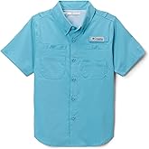 Columbia Boys PFG Tamiami Short Sleeve Shirt, Vintage Blue, X-Large