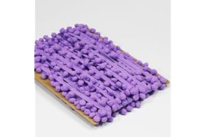 dlboboai Mini Pom Pom Trim Lace Polyester Small Round Ball Fringe Trim 18 Yards 12 mm Wide for Sewing Crafts Clothing Curtains Accessories Lampshade Home DIY Decoration (Purple,12mm/0.47 inch Wide)