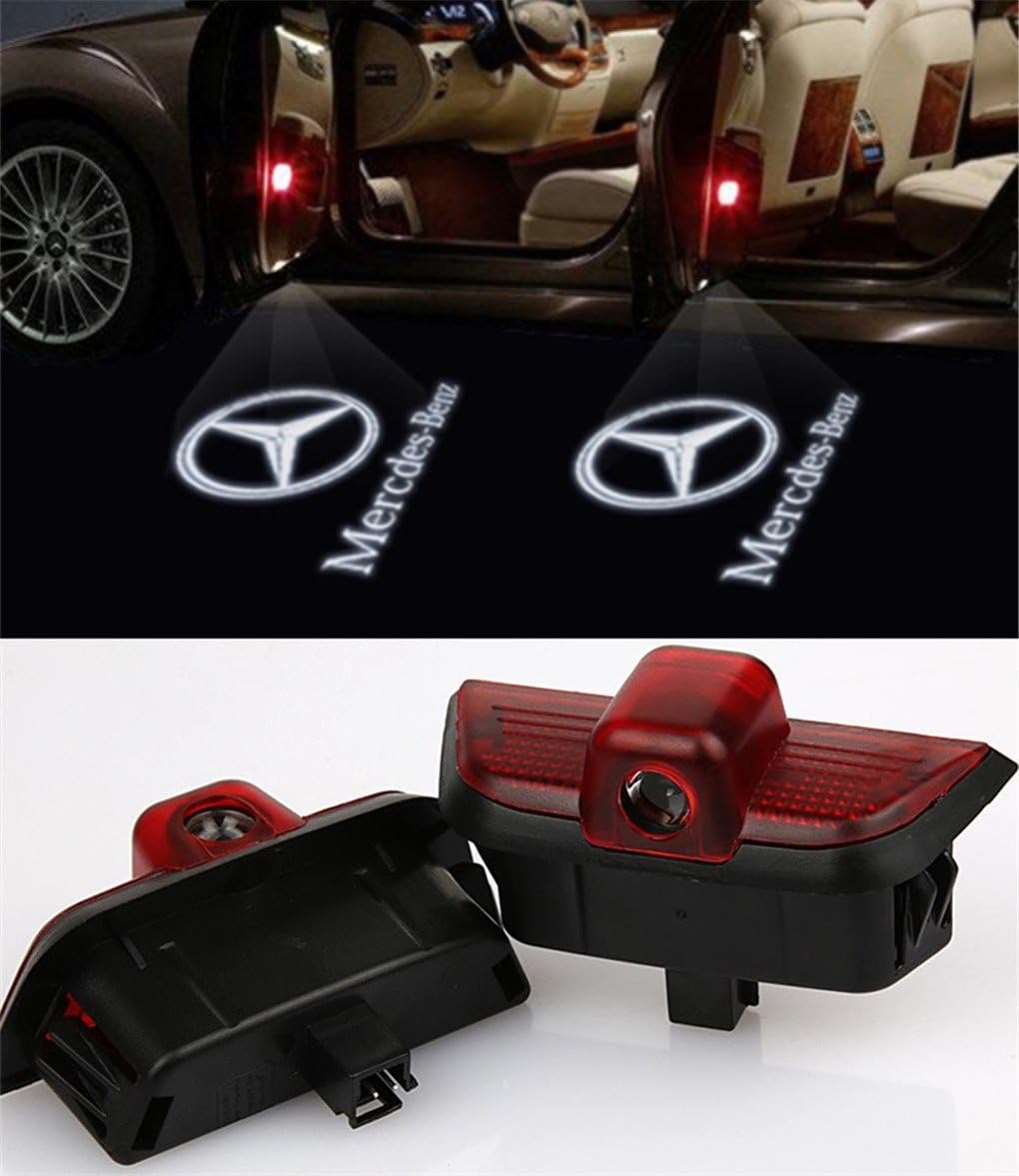 Welcome Lamp,KVCH 1 pair LED Courtesy Lights Easy Installation Car Door Laser Projector Logo Wireless Ghost Shadow Lights for Benz C Class W204 2007-2013 C260 C300 C200 C280 C230