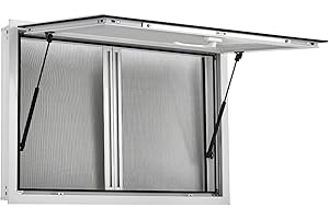 36"W x 24"H Concession Window - Horizontal Sliding with Magnetic Mesh Screens, 2 Windows & Auto-Retract Function, Waterproof 