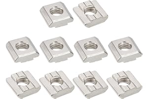 uxcell T Nuts, 30pcs - Nickel Plated Carbon Steel T Slot Bolts, 3030 Series M8 Hammer Head Fastener, Sliding T Nuts for Aluminum Extrusion Profile (Silver)