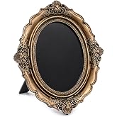 UULENNYM Obsidian Mirror, Scrying Mirror, 8" x 9.8" Vintage Ornate Oval Black Frame for Divination, Rituals, and Gothic Home Decor