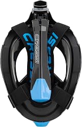 Cressi Bali Full Face Snorkel Mask Panoramic Dry-Top Set S M Black Blue view 3