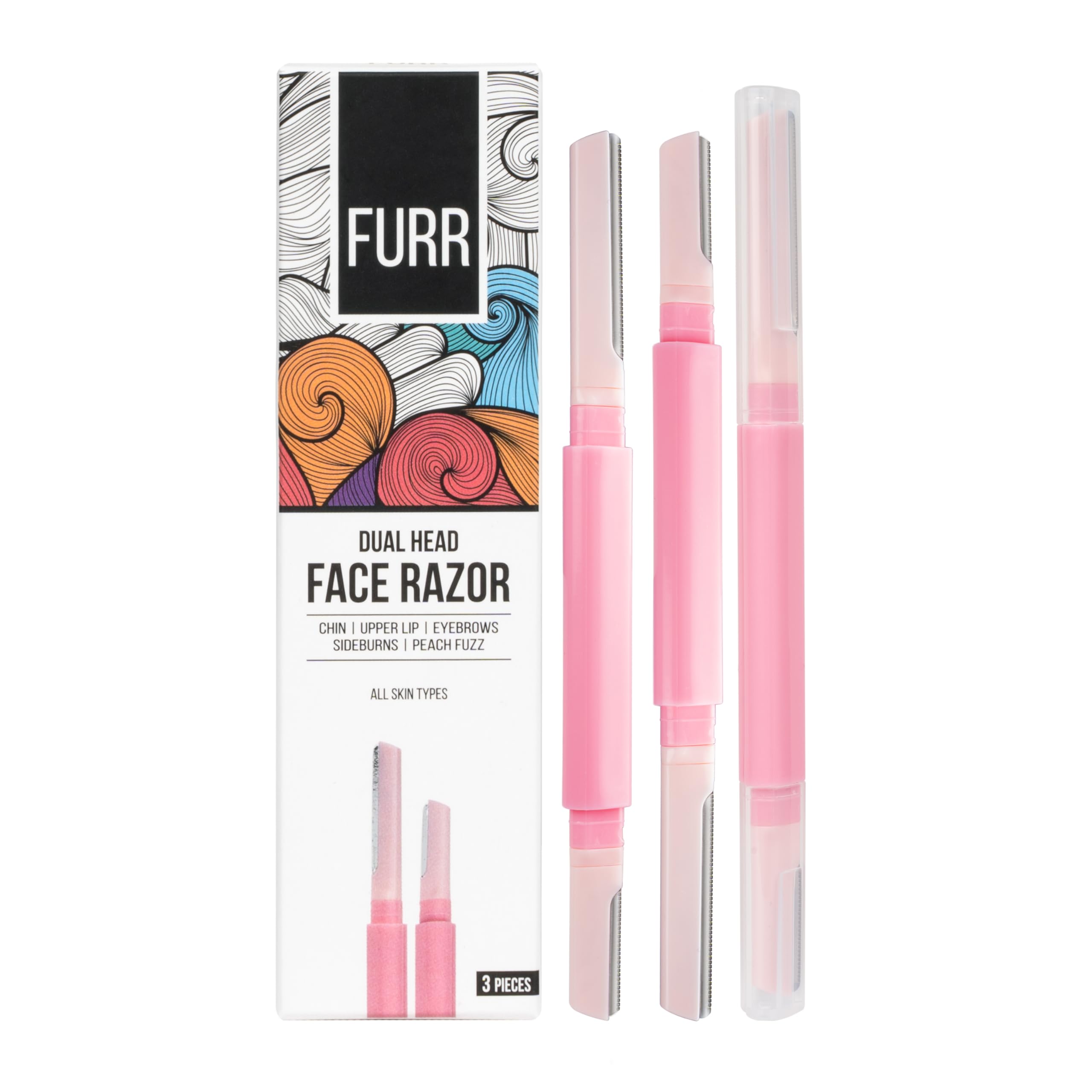 FURR Dual Head Dermaplaning Blades For Face - Pack of 3 | Face Razors for Women | German Blades | Reusable Razors | Eyebrow Razor | Face razor | Dermaplane Blades for Face | Reusable Upto 5 Times