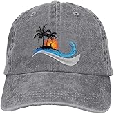 Kamaple Palm Tree Baseball Caps Summer Aloha Beaches Outdoor Adjustable Denim Dad Hat