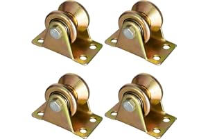 SHINICO 31mm Small Pulley Wheel Galvanize for Rope, Ball Bearing Inside, for Wire Rope Guides, Light Lifting, Clothesline, Winch, 4 Pack