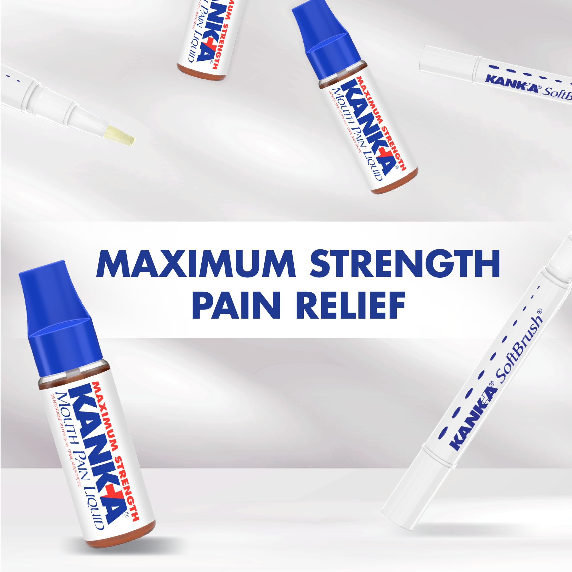 Kank-A Mouth Pain Liquid, Maximum Strength, 0.33 Fl Oz, Canker Sore Medicine, Includes Applicator, Forms Protective Coating for Mouth Sores, Maximum Pain Relief, 1 Pack