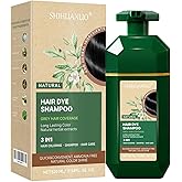 SHIHUANUO Black Hair Dye Shampoo 3 in 1 for Gray Hair Coverage, Herbal Ingredients Natural Shampoo Black Hair Dye for Women & Men/Ammonia-Free 520ml