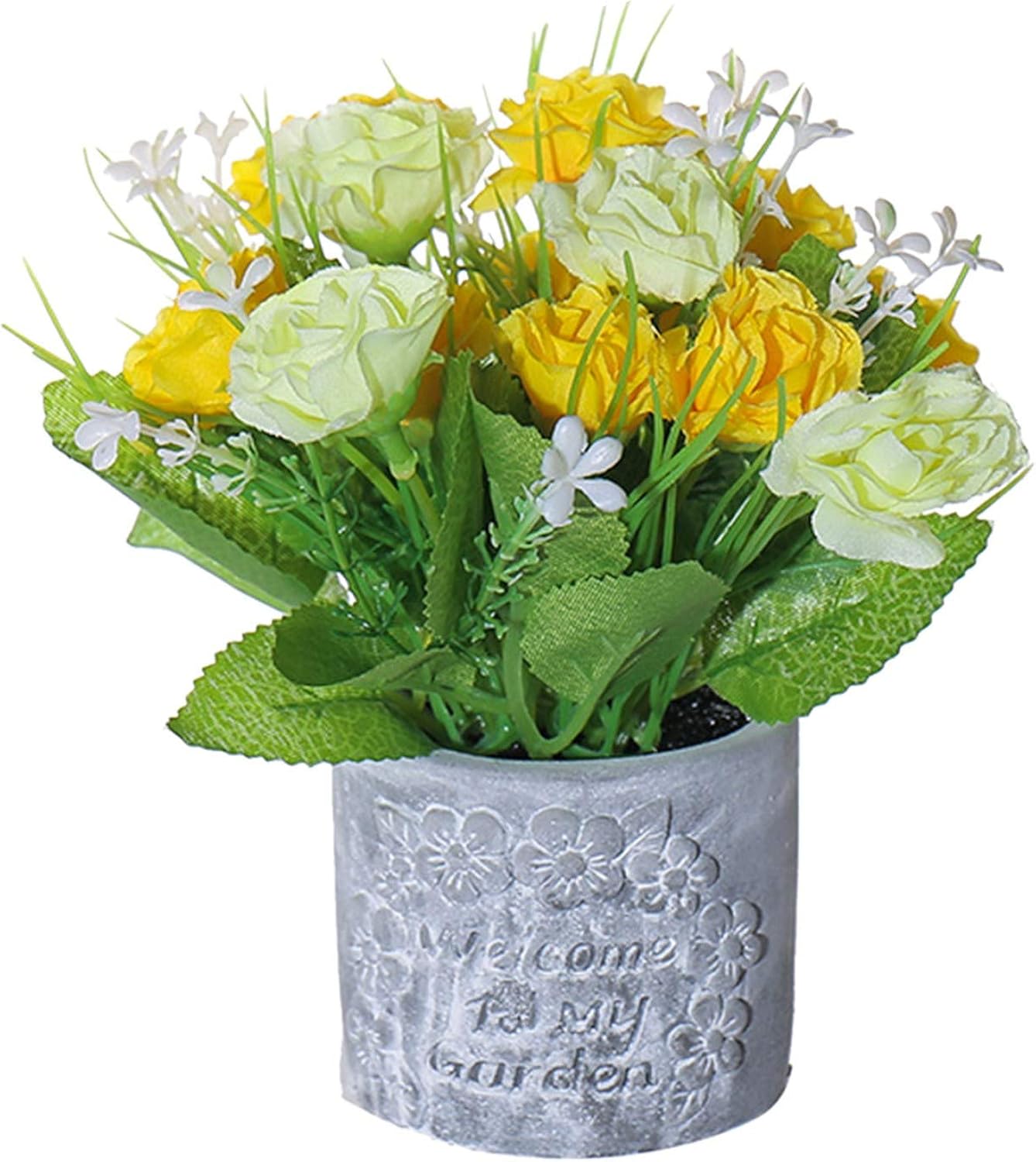 Artificial Rose Flower Pot, Fake Rose Flowers Bonsai Pot