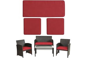 Thankyall 3 Pack Outdoor Patio Furniture Cushion Covers,Waterproof Replacement Loveseat Covers- 38×19×2,19×19×2 Fit 4-Piece W