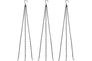 Benvo 24 inch Long Hanging Chains for Plants Flower Pot Basket Chains 3 Point Replacement Chain Hangers for Lanterns, Bird Feeders, Planters and Other Ornaments (Pack of 3)