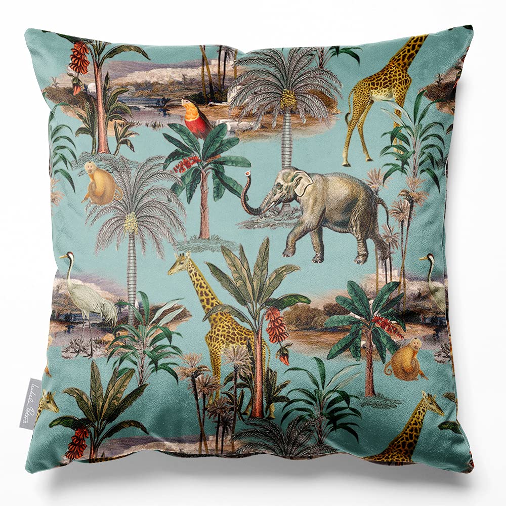 Izabela Peters Eco-Friendly Velvet Cushions - Safari Voyage Blue Surf, 40 cm, Chair & Sofa Cushions
