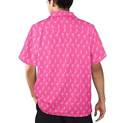 HUGLAZY Flamingo Shirt Pink Hawaiian Shirts Short