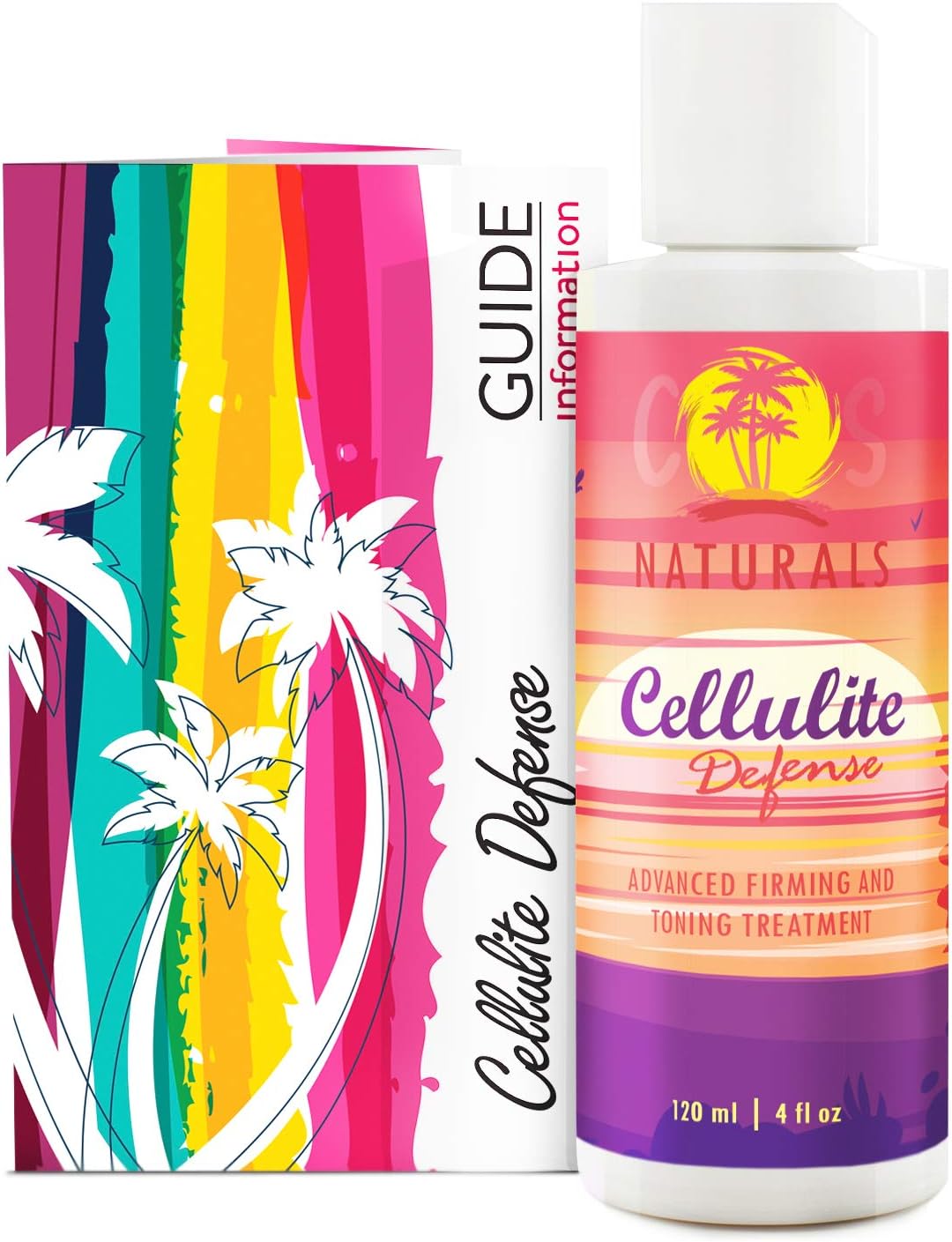 COS Naturals Cellulite Defense Cream Natural Anti-Cellulite Treatment Body Slimming Lotion for Legs Arms Stomach Buttocks (4 oz / 120 ml)