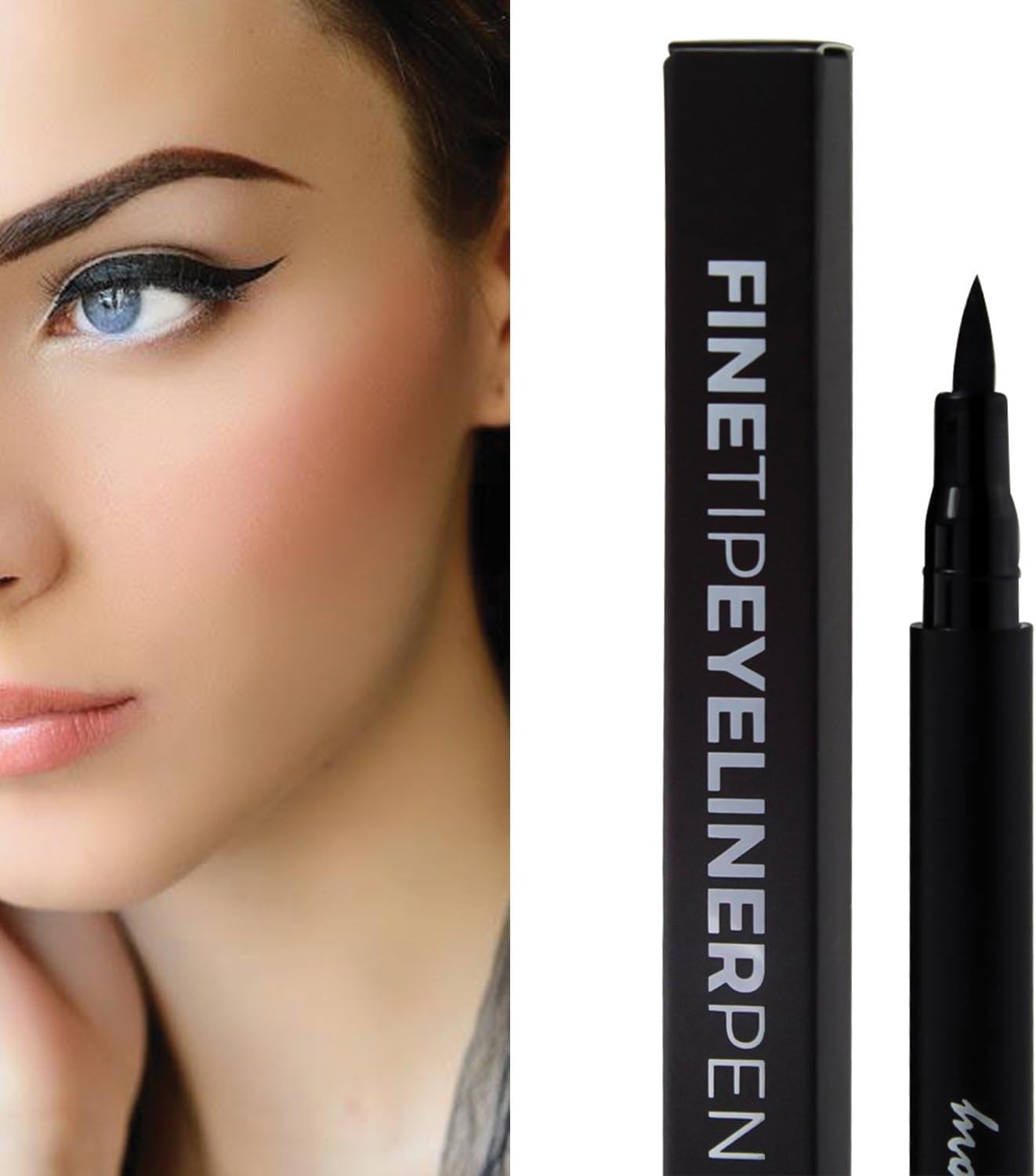 Best Black Waterproof Eyeliner - Fine Tip Liquid Eyeliner Pen, Perfect Cat Eyes, Felt Tip Eye Liner by Lash Factory, Long Wearing
