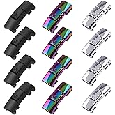 YINARONG 12 Pieces Shoelaces Buckle Lock Metal Quick Easy Shoelace No Tie BuckLe Switch Logo for Kids Adults Shoe Strings (Black, Silver and Iridescent)