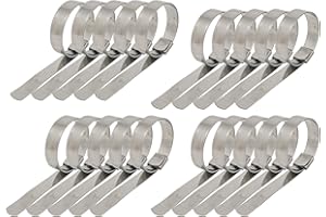 SORUDA 5/8" W x 0.025" Th x 2-3/4" Di (20 Pack) Center Punch Clamp band hose clamps 201 stainless steel
