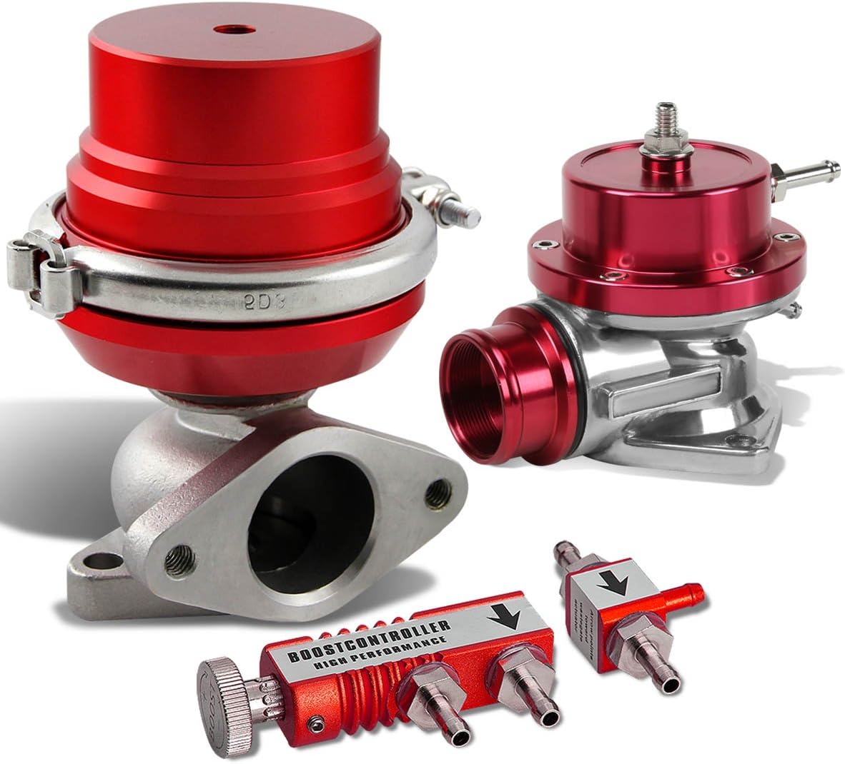 GSStyle Turbo BOV+38mm Wastegate+Boost Controller (Red