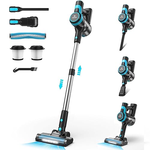 NADALY Cordless Vacuum Cleaner, Powerful Stick Vacuum With 45min Runtime, Anti-Tangle Vacuum Cleaners For Home, 1.5L Dust Cup, Rechargeable Wireless Vacuum For Hardwood Floor Carpet Pet Hair C95
