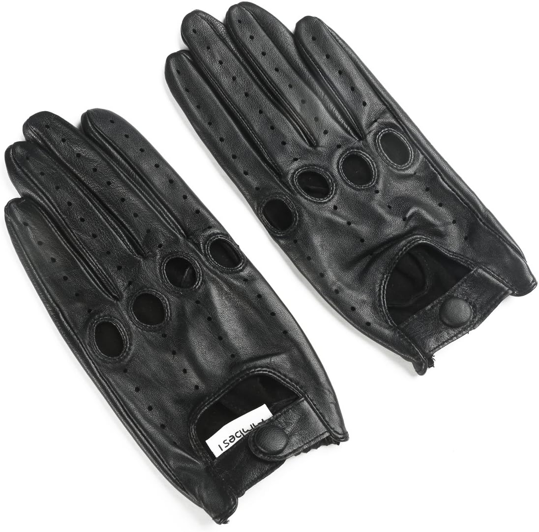 Ambesi Women's Traditional Nappa Leahter Driving Gloves