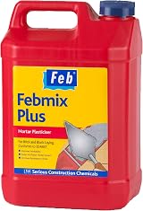 Everbuild Febmix Plus Mortar Plasticiser 5 Litre Brick Block Laying Workability view 1
