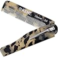 Kent 20T TW Handmade Folding Pocket Comb for Men, Fine Tooth Hair Comb Straightener for Everyday Grooming Styling Hair, Beard or Mustache, Use Dry or with Balms, Saw Cut Hand Polished, Made in England