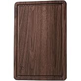 Muso Wood Walnut Cutting Board for Kitchen, Wooden Cutting Board with Juice Groove and Side Handle, Wood Board for Food and Charcuterie (13 x 9 in)