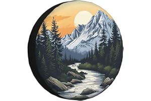 Mountains Nature Sunset Scenery Spare Tire Cover Weatherproof Universal Wheel Protectors Wheel Covers for RV Camper Travel Tr