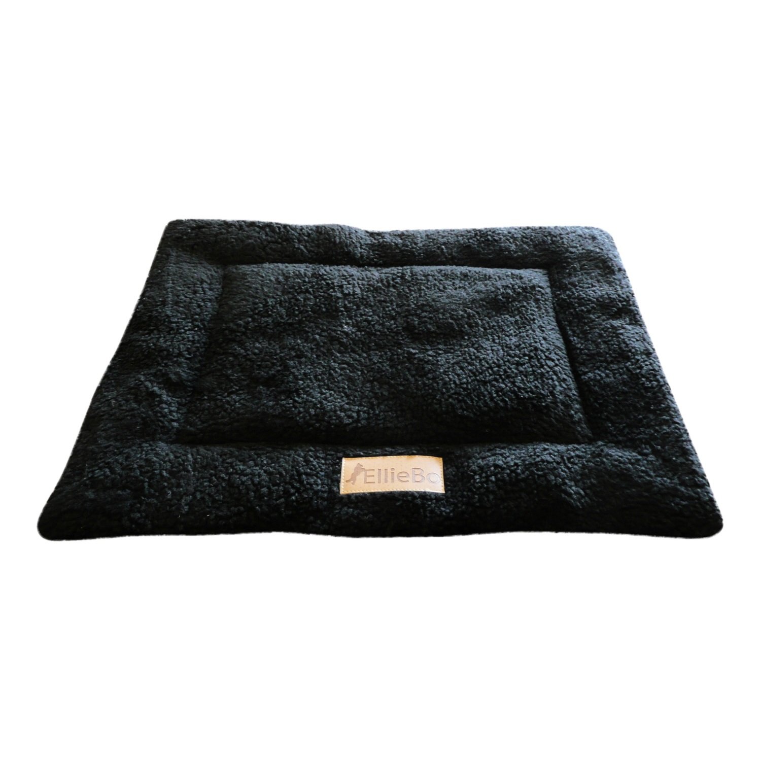 Ellie-Bo Small Black Sherpa Fleece Mat for 24-inch Dog Cage