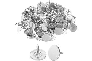 uxcell 60Pcs Upholstery Tacks, 11mmx10mm Flat Head Thumb Tack Decorative Furniture Nails Push Pins for Furniture Sofa Headboa