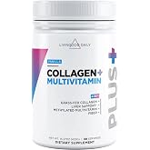 Livingood Daily Hydrolyzed Collagen Peptides Powder, Vanilla, 30 Servings | 4-in-1 Grass Fed Collagen I &amp; III, 11g Protein, Multivitamins, Hair Skin Nails Support, Gluten Free, Made in USA