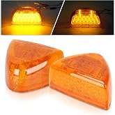 2PCS 31 LED Amber Headlight Front Turn Signal Park Clearance Running Lights | Amber Lens, IP67 Waterproof P/T/C Maker Lights with 3 Wires, Replacement for Peterbilt 379 359 357 365 378 Trucks