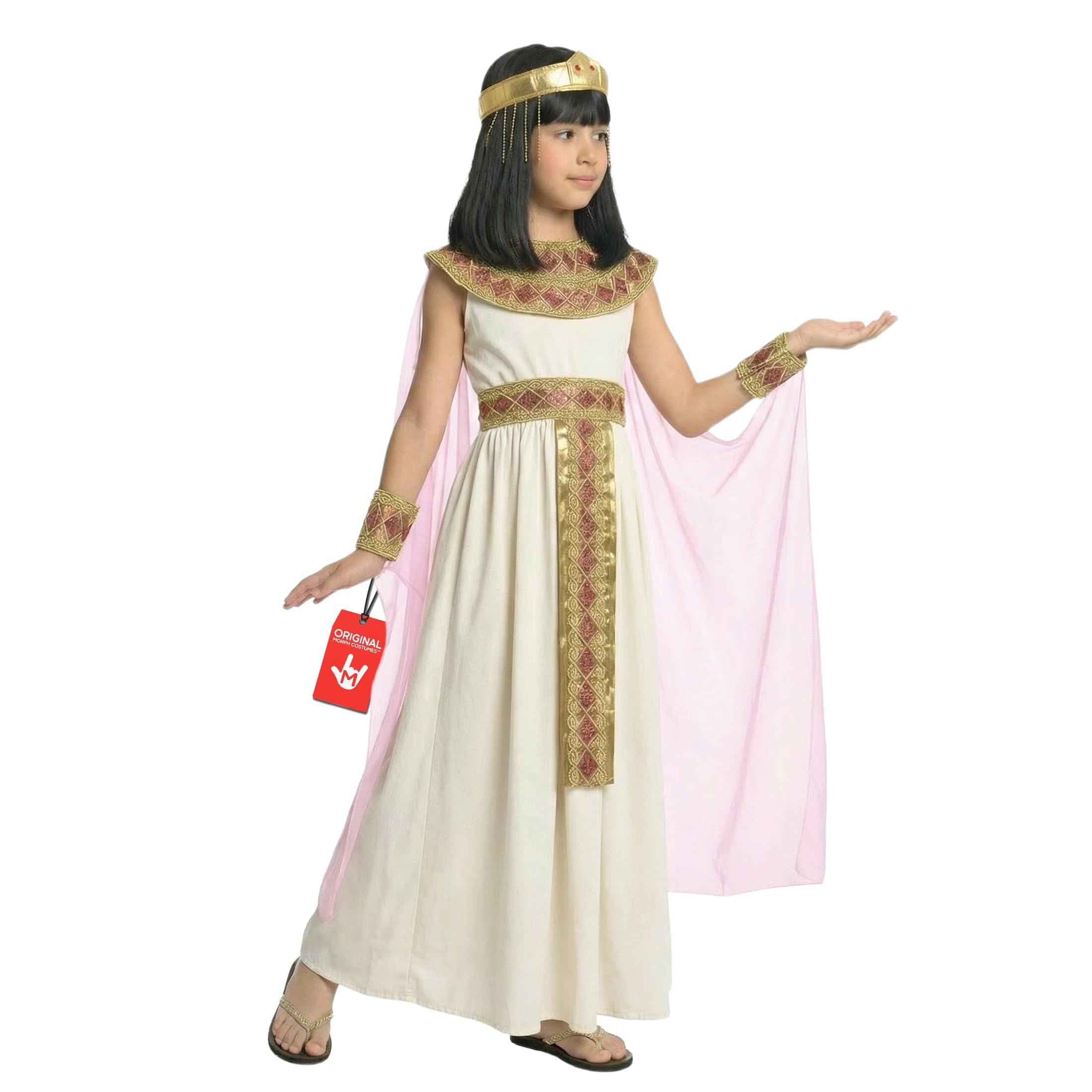 Morph Cleopatra Costume for Kids - Egyptian Costume for Girls - Halloween Dress Up - Egypt Themed Outfit, Medium