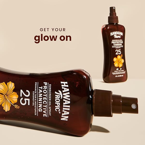 HAWAIIAN TROPIC PROTECTIVE TANNING OIL SPRAY SUNSCREEN SPF 25, 8 FL OZ