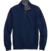 Vineyard Vines Mens Boathouse Tipped Quarter-Zip Sweater