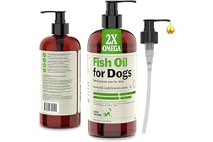 Deley Naturals Fish Oil for Dogs 2X Omega - Icelandic Fish Oil for Dogs - Dog Supplements with Omega 3 6 9 for Skin and Immun