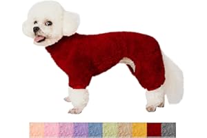 Kyaringtso Dog Sweater, 4 Legs Dog Coat, Dog Winter Clothes for Small Dogs Boy Girl, Puppy Outfits, Pet Coat, Cat Apparel (Small, Wine Red)